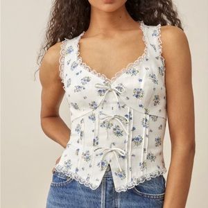 Reformation Brenda Linen Top